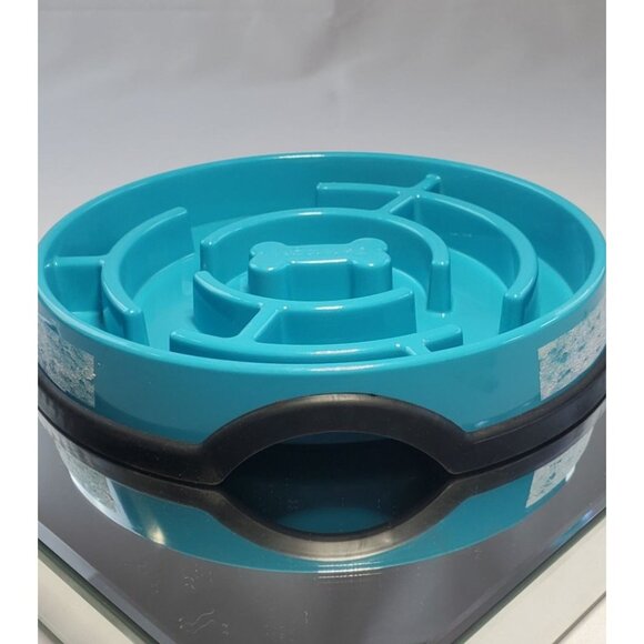 Slow Feed Dog Bowl 10x Slower Holds Up To 3 Cups - by Outward Hound Blue - Picture 4 of 8